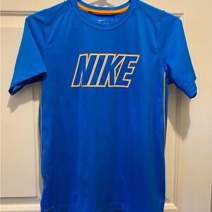 Nike Kids Bright Blue Dri-Fit Tee with Orange Accents